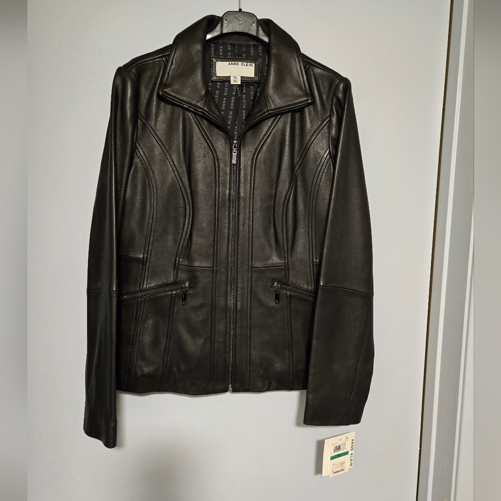 Anne Klein leather jacket nwt